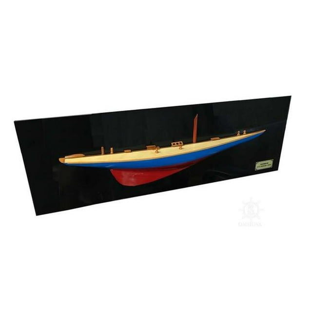 Old Modern Handicrafts H009 Bateau Modèle Arc-en-Ciel Demi-Coque à l'Échelle Yacht Fait Main