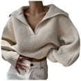 thumbnail image 1 of Babysbule Ensemble de Hauts pour Femmes Automne Plus Ventes Chandail Col Rond Manches Longues Chandail Ample Mode Décontractée Shorts Ensemble, 1 of 6