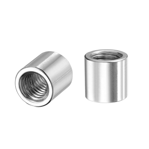 Unique Bargains Round Weld Nuts, M8 x 12mm x 12mm Weld On Bung Female Nut Threaded - 201 Stainless Steel Insert Weldable 20 pcs