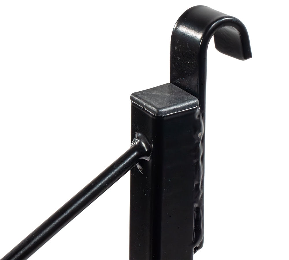 4 Pack 2 Tier Shipping Container Shelving Bracket with Hooks - 19-3/4"x34", 551 lbs WLL - Black Powder Coated Steel for Heavy Duty Trailer Containers - Easy to Assemble & Remove