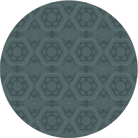 Ahgly Company Machine Washable Indoor Round Transitional SlateGray or SlateGrey Gray Area Rugs, 6' Round