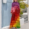 thumbnail image 3 of Vestido largo de fiesta con colores estilo bloque de construcción Vestido de falda de verano para mujer, 3 of 4