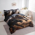 thumbnail image 3 of Manfei 3D Lion Bedding Comforter Set 7pcs, Jungle Animal Wildlife King Bedding Sets, Natural Theme Bed Sheets, Luxury Bedroom Decor, 3 of 8