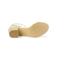 thumbnail image 5 of BLISSFUL STEP Women's Ankle Buckle Strap Chunky Heel Sandal Shoes Beige2 8.5, 5 of 7
