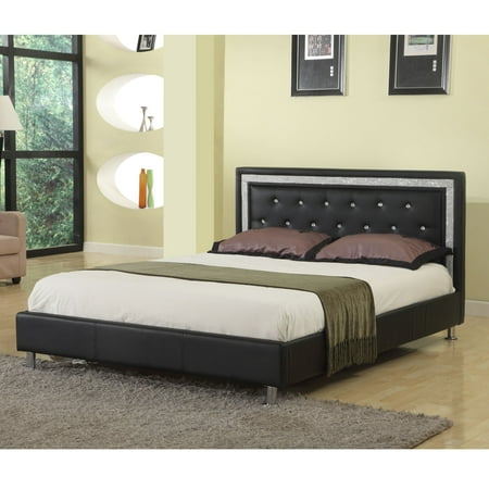 Best Master Furniture Queen Upholstered Platform Bed, Faux