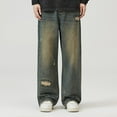 thumbnail image 2 of Xzbqbs Baggy Jeans for Men Wide Leg Hip Hop Jeans Streetwear Loose Fit Ripped Denim Pants Fashion Y2k Regular Fit Distressed Pants, 2 of 9