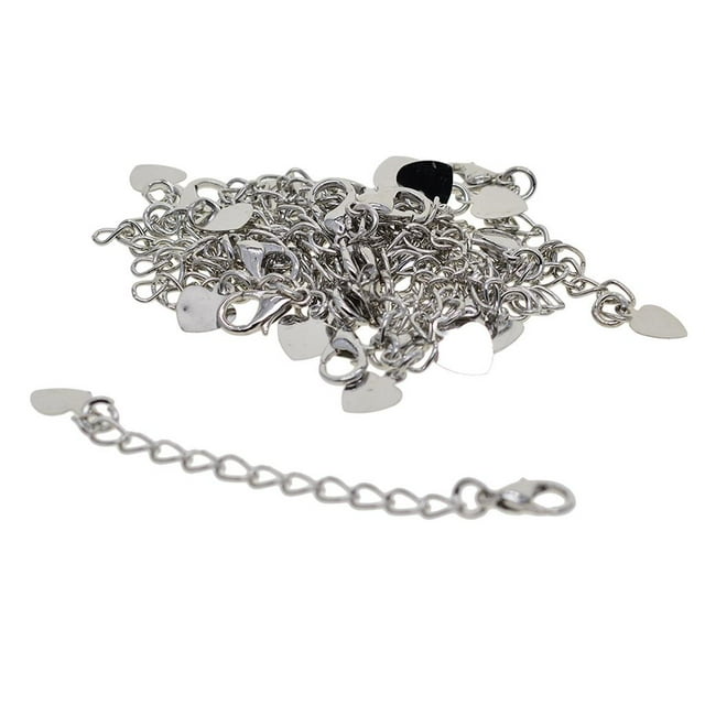 20 extensores de pulsera y collar para hombre, cadena totalmente ajustable, plata