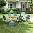 thumbnail image 2 of Costway Folding Beach Chairs Set of 6 with Armrests for Adults Loads up to 330 LBS Blue, 2 of 10