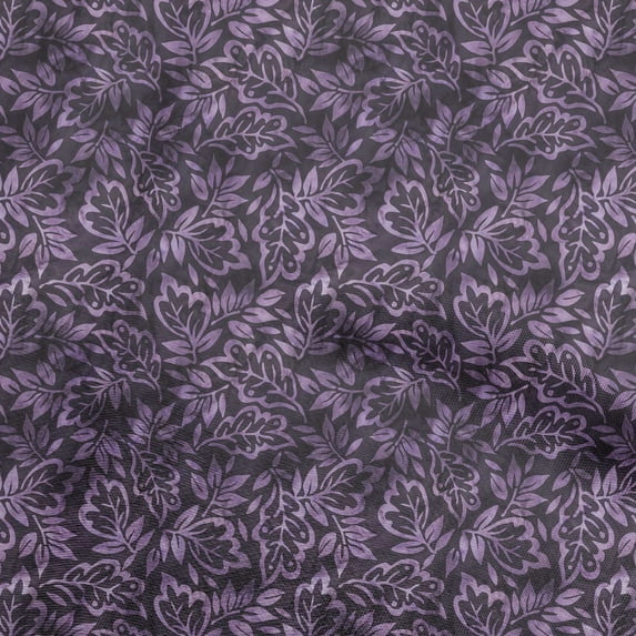 oneOone Georgette Viscose Purple Fabric Jacobean Leaf Sewing Material Print Fabric By The Yard 42 Inch Wide