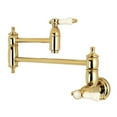 thumbnail image 1 of Kingston Brass KS3102BPL Traditional Wall Mount Pot Filler Kitchen Faucet - Polished Brass, 1 of 1