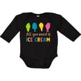 thumbnail image 3 of Inktastic All You Need Is Ice Cream - Blue Pink Yellow Green Boys or Girls Long Sleeve Baby Bodysuit, 3 of 5