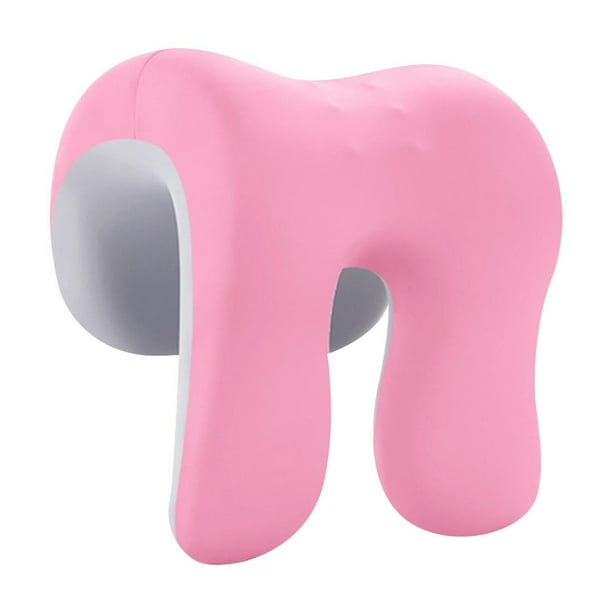 Almohada para la siesta, reposacabezas, almohada para el cuello, ligera, extraíble, transpirable, con memoria. Rosa Gris