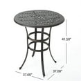 thumbnail image 6 of Christopher Knight Home Alfresco Outdoor 37" Cast Aluminum Round Bar Table, Bronze, 6 of 9