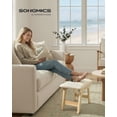 thumbnail image 2 of SONGMICS Foot Stool Ottoman, Padded Foot Rest Under Desk with Solid Wood Frame, Removable Cover, Summer Sand and Natural Beige, 2 of 5
