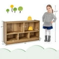 thumbnail image 5 of Kids 2-Shelf Bookcase 5-Cube Wood Toy Storage Cabinet Organizer-Natural, 5 of 5