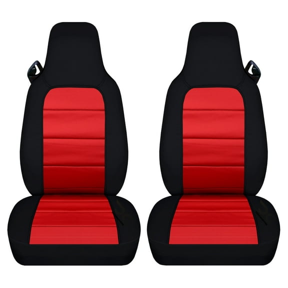 Designcovers Fits 2006-2012 Mazda MX-5 Miata Cotton Seat Covers: Black and Red