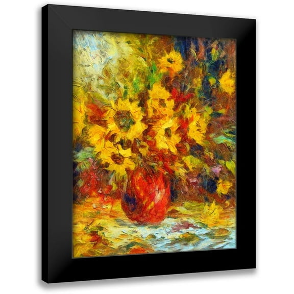 Bolokofsky, Ronald 12x14 Black Modern Framed Museum Art Print Titled - Sunflower Bouquet