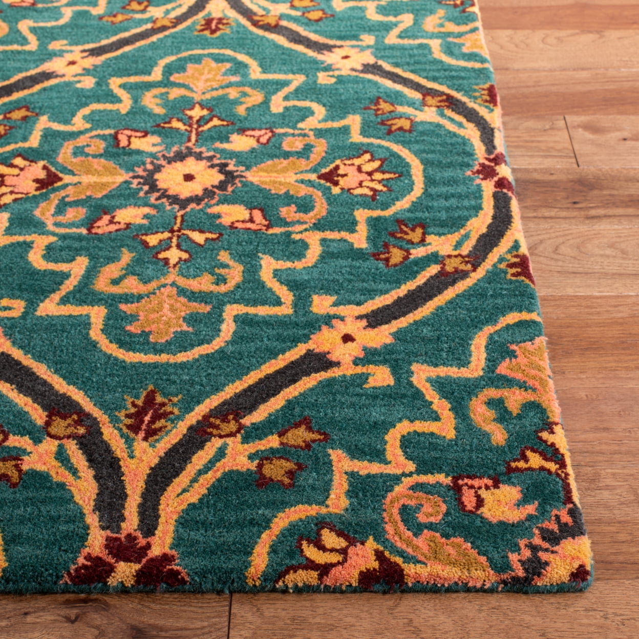 SAFAVIEH Heritage Tana Floral Area Rug, Green/Orange, 3' x 5'