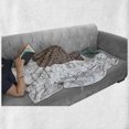thumbnail image 6 of Modern Soft Flannel Fleece Blanket, Brain Image Left and Right Music Logic Artwork Side Science Educational Print, Cozy Plush for Indoor and Outdoor Use, 70" x 90", White Teal Umber, by Ambesonne, 6 of 6
