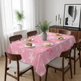 thumbnail image 6 of Pink Snowflake Christmas Table Cloth Waterproof Tablecloths, Winter Xmas Snowflake Tablecloth Dining Table Cover for Kitchen Party Tabletop Outdoor, Rectangle Tablecloth 60x102 Inch, 6 of 9