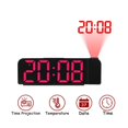 thumbnail image 2 of Proyección de rotación 180 12/24h Reloj digital LED Proyector de techo con carga USB (rojo), 2 of 5