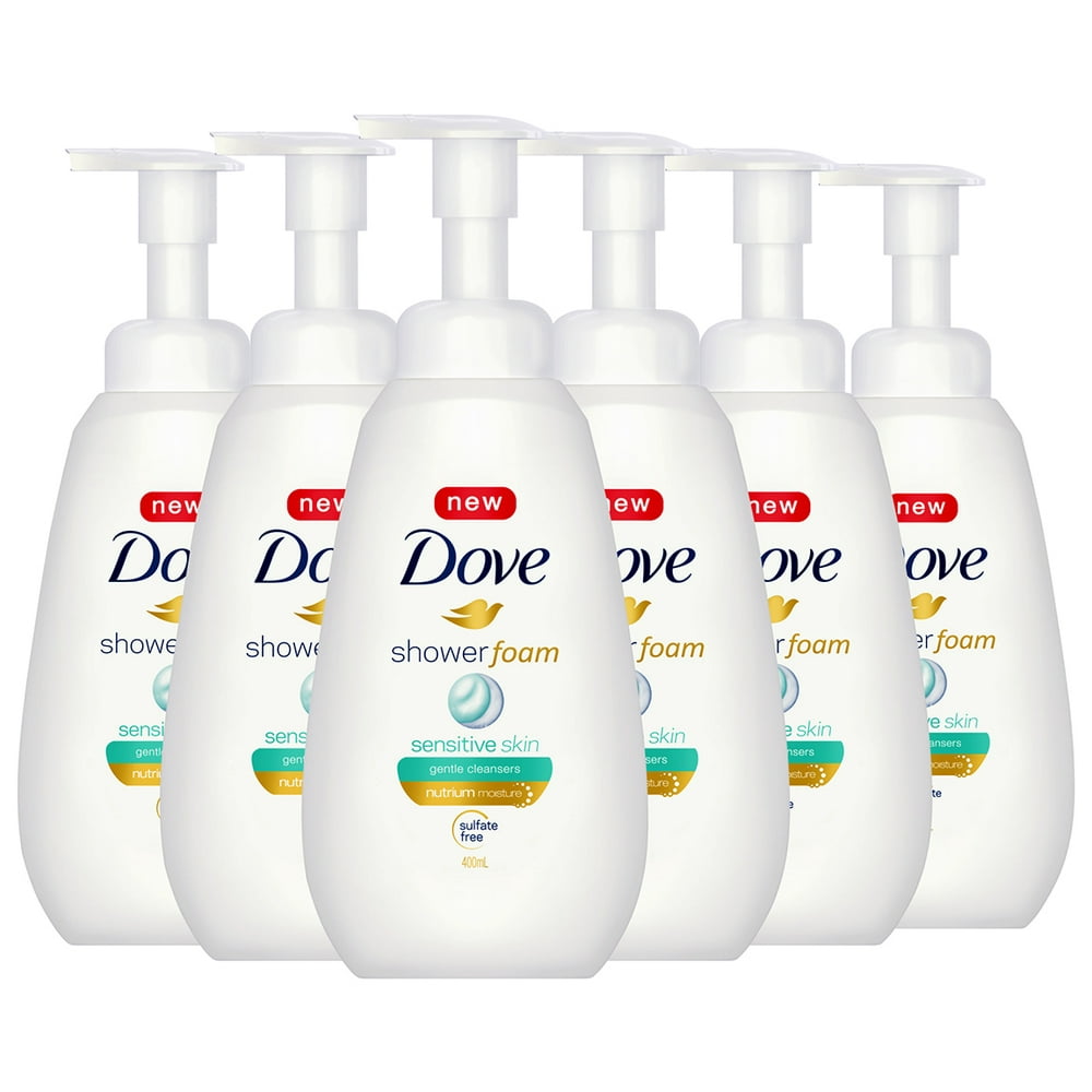 Dove Shower Foam Sensitive Skin Gentle Cleanser Body Wash, Nutrium