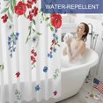 thumbnail image 6 of Independence Day Flower Shower Curtain, 36" x 72", Retro Farm Red Blue White Floral Green Leaf Waterproof Bathroom Curtain Washable Shower Curtain Set with 12 Hooks, 6 of 9