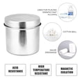 thumbnail image 3 of Qiilu 3 Sizes Stainless Steel Disinfection Jar Tank Sterilization Container Alcohol Box with Tweezers, Alcohol Box, Salon, 3 of 4
