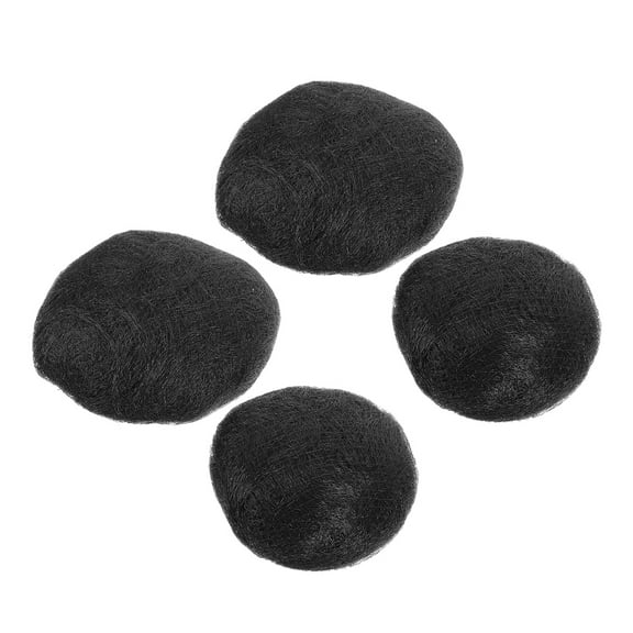 OULII 4 Pieces Black Synthetic Donut Hair Buns for Women and Professional Hairstylists