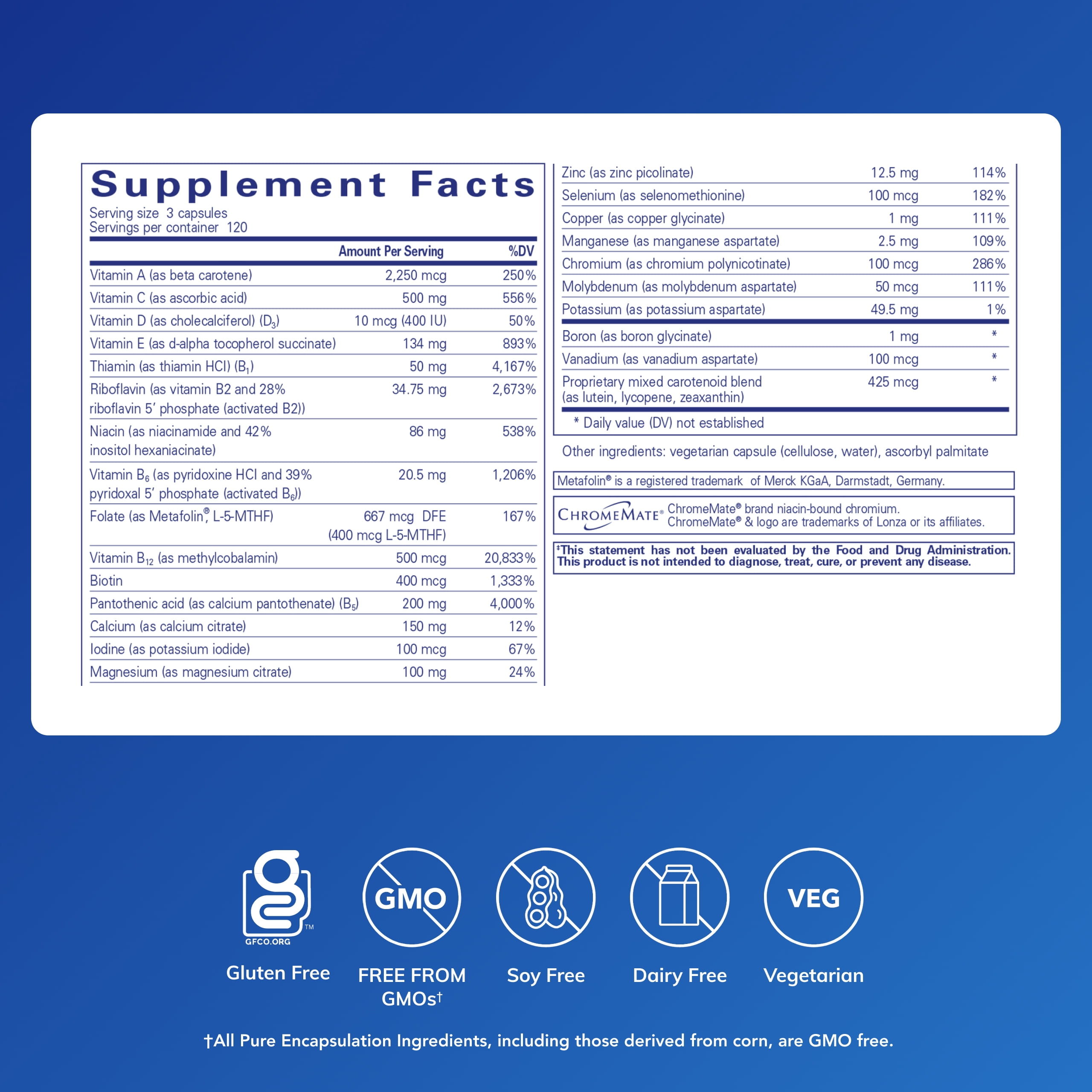 Pure Encapsulations Nutrient 950 without Iron | Supplement to Support Cardiovascular, Immune, and Cellular Health, Bones, Hormone Metabolism, and Carbohydrate Utilization* | 360 Capsules