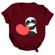 thumbnail image 1 of Camiseta estampada de manga corta con estampado de animales para mujer, cuello redondo, informal, suelta, blusas, camisas, túnicas Pompotops hkajfhjk462438, 1 of 5