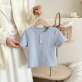 thumbnail image 2 of ZZwxWA Toddler Short Sleeve Henley Shirt Boys Ribbed T-Shirt Toddler Kids Boys Girls Fashion Cute Solid Color Soft Button Short Sleeve Bottom Tops Discount, 2 of 7