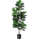thumbnail image 1 of 5ft artificial multi - stem simulation fiddle leaf ficus tree: fake fiddle leaf ficus plant con pot, perfect para indoor/outdoor home, oficina, sala de estar, bathroom decoration, 1 of 5