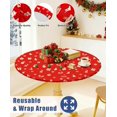 thumbnail image 4 of Round Spandex Christmas Tablecloth, Elastic Fitted Waterproof Tablecloths for 36"-44" Tables, Stretch Washable Picnic Table Cover for Christmas Dinner, Box Snowflake, 4 of 4
