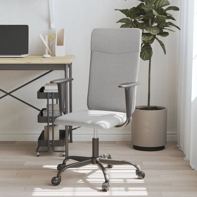 vidaXL Chaise de Bureau Tissu Gris Clair