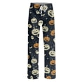 thumbnail image 6 of Garbnen Halloween Pajama Pants Women Pumpkins Print Womens Lounge Pant Comfy Cute Elastic Waist Fall Winter Wide Leg Women Sleep Pants L, 6 of 8