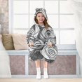 thumbnail image 7 of FORMRS Wearable Blanket Hoodie with Sleeves for Kids Cozy Flannel Sweatshirt, Black Roses, 7 of 7