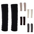thumbnail image 2 of Yingyy Women Winter Leg Warmers Twist Knit Knitted Long Boot Socks Solid Crochet Foot Cover, 2 of 9