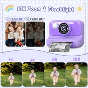 2.4 Instant Print Camera for Kids, 1080P HD Instant Kids Camera 32G Card & Photo Paper for Girls Boys Age 6-12 Birthday Gifts - Purple