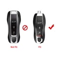 thumbnail image 2 of Xotic Tech 3PCS Smart Remote Control Key Shell Protector Holder Cover Case Compatible with Porsche Boxster Cayman 981 Carrera 911 991 918 Spyder Macan Cayenne Panamera-3 Buttons,Black, 2 of 9
