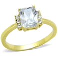 thumbnail image 1 of Alamode TK1876-6 Femmes IP Or Bague en Acier Inoxydable avec AAA Grade CZ en Clair - Taille 6, 1 of 1