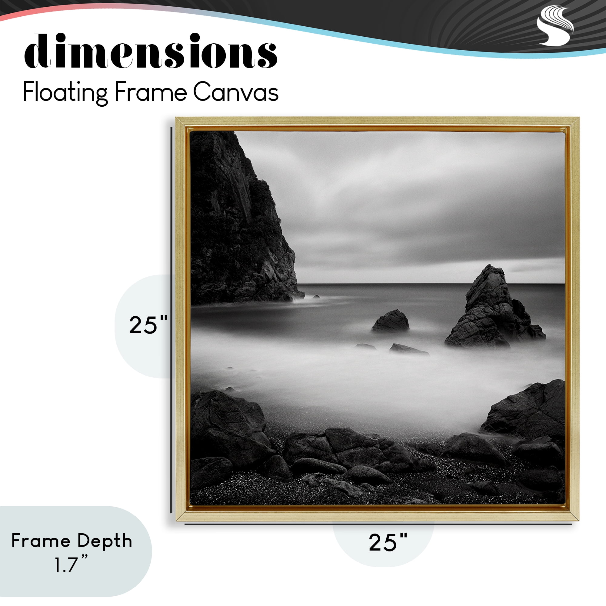 Stupell Industries Clear To The Horizon Gold Framed Floater Canvas Wall Art, design by Chip Forelli