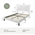 Sha Cerlin White Full Size Platform Bed Frame with Adjustable Leather