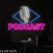 Glowneon Podcast Neon Sign, Podcast Led Sign, Podcast Room Wall Decor