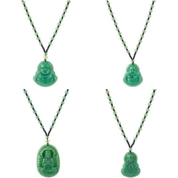 Laughing Pendentifs Colliers Guan Yin Collier Talisman Amulette Protection Collier Chaîne de Perles Collier en Verre Collier Booda Collier Porte-Bonheur pour Hommes Femmes