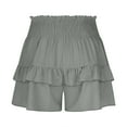 thumbnail image 6 of UAMVSH Beach Shorts for Women Trendy Ladies Ruffle Hem Shorts High Elastic Waist Layered Summer Flowy Baggy Shorts, 6 of 7