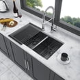 thumbnail image 3 of Stainless Steel Kitchen Sink Double Bowl(60/40) Undermount Sink- 33"x19"x10" Gunmetal Black Double Bowl Kitchen Sink 16 Gauge with Two 10" Deep Basin,Undermount Kitchen Sink, 3 of 7