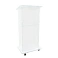 thumbnail image 1 of FixtureDisplays® Clear Acrylic Podium Pulpit Lectern 23X16X46.3" with Engineered Wood (MDF) Base and 2" Casters 102702, 1 of 12