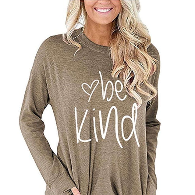 Camiseta de manga larga con cuello redondo y estampado de bolsillo, cómoda blusa informal para mujer