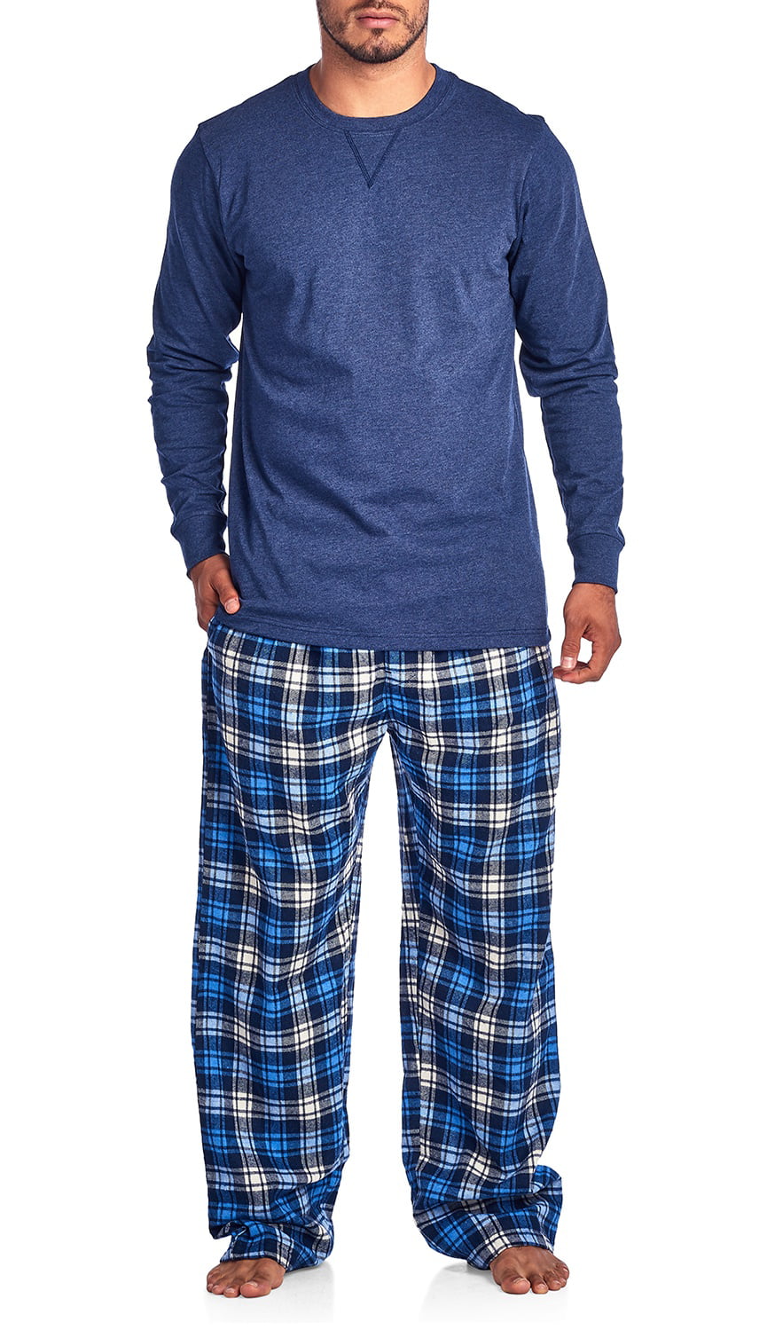 Ashford & Brooks Mens Flannel Long-Sleeve 2 Pc Top & Flannel Bottom Pajama Set 